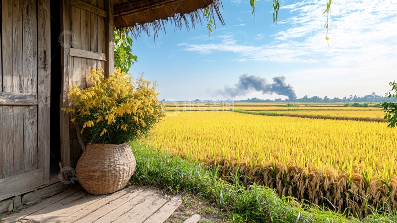 高清大图下载【趣麦麦图】乡村田园丰收景色