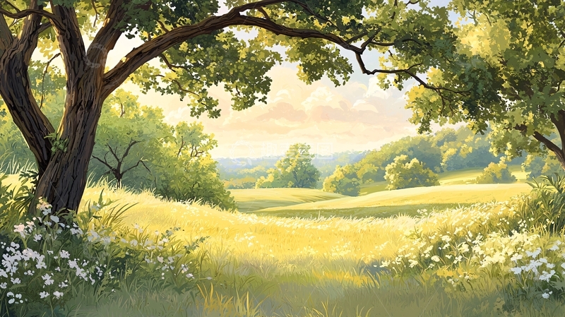 高清大图下载【趣麦麦图】阳光明媚的田园风光