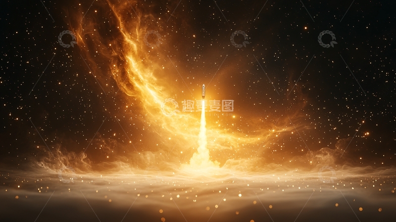 高清大图下载【趣麦麦图】火箭发射星际探索