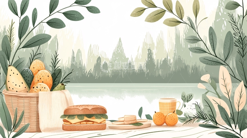 高清大图下载【趣麦麦图】野餐的静谧时光