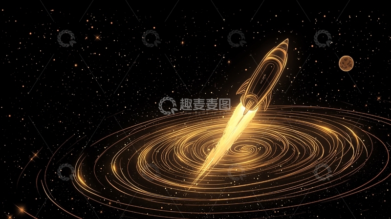 高清大图下载【趣麦麦图】火箭发射星际探索