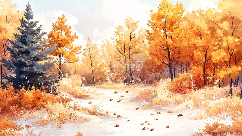 高清大图下载【趣麦麦图】秋季森林小路景色