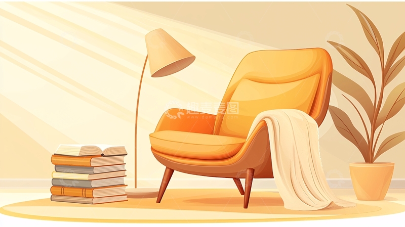 高清大图下载【趣麦麦图】温馨的橙色调房间