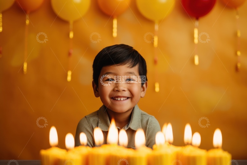 高清大图下载【趣麦麦图】小男孩过生日