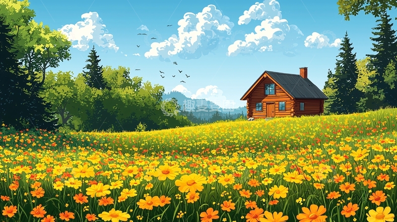 高清大图下载【趣麦麦图】阳光明媚的田园风光