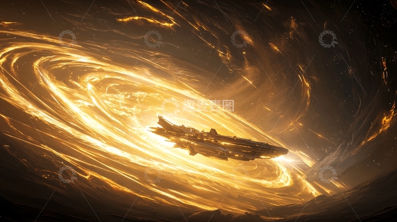 高清大图下载【趣麦麦图】星际飞船穿越星云