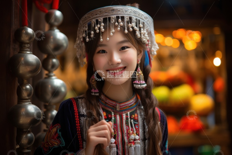 高清大图下载【趣麦麦图】美丽的少数民族女孩