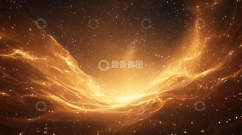 高清大图下载【趣麦麦图】金色星河宇宙背景图