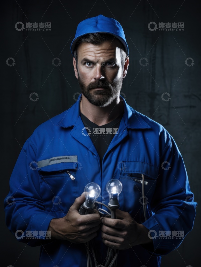 高清大图下载【趣麦麦图】一位工人肖像摄影