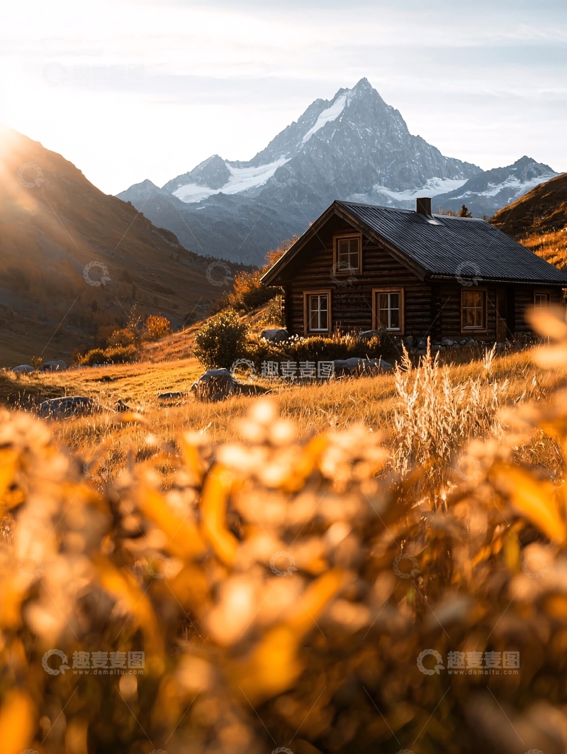 高清大图下载【趣麦麦图】山中小屋高清图片
