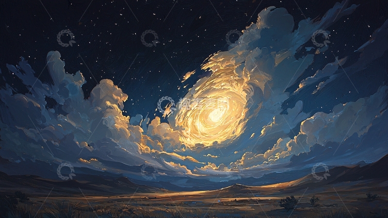 高清大图下载【趣麦麦图】夜空中的神秘漩涡