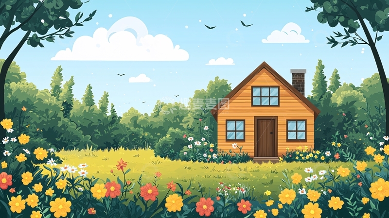 高清大图下载【趣麦麦图】田园小屋风景