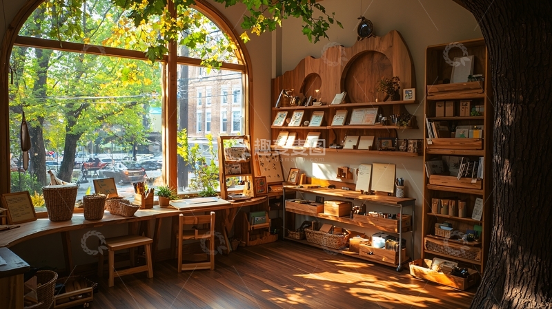 高清大图下载【趣麦麦图】温暖阳光洒进书店