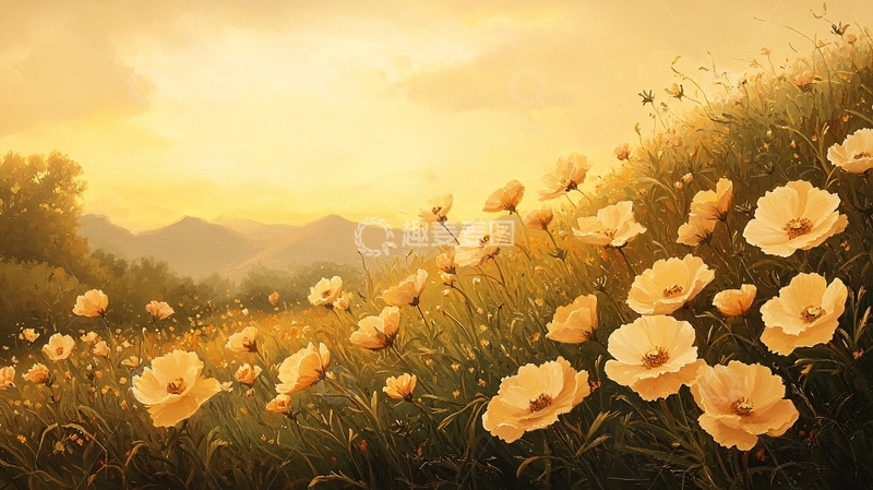 高清大图下载【趣麦麦图】金色田野上的花朵