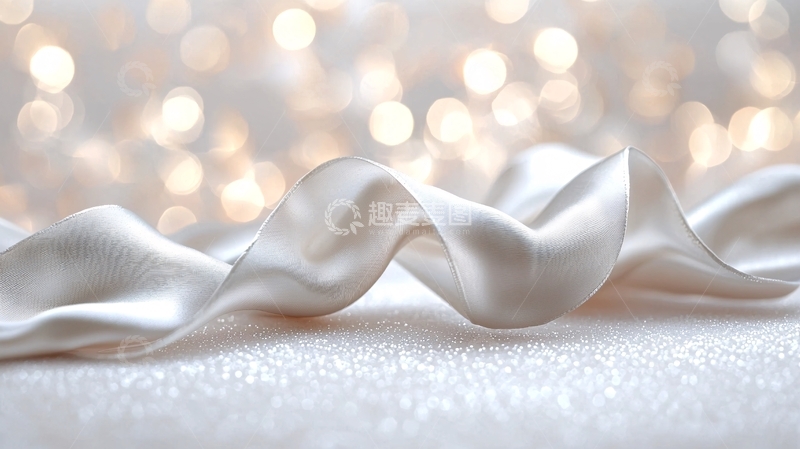 高清大图下载【趣麦麦图】白色丝绸在光晕背景前