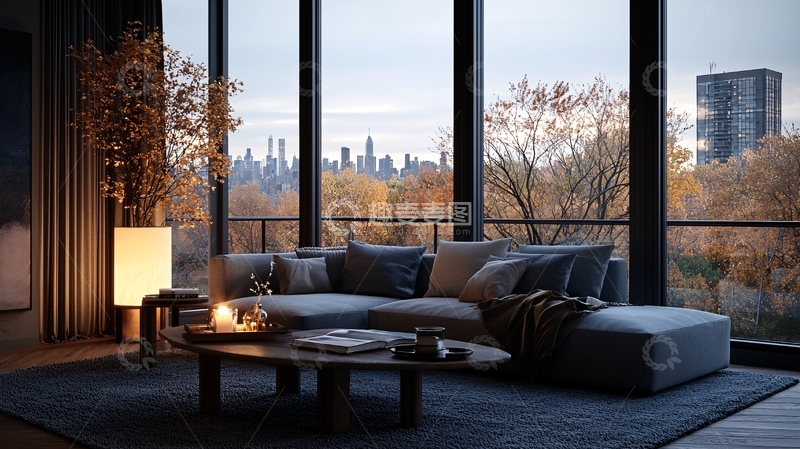 高清大图下载【趣麦麦图】温馨现代客厅