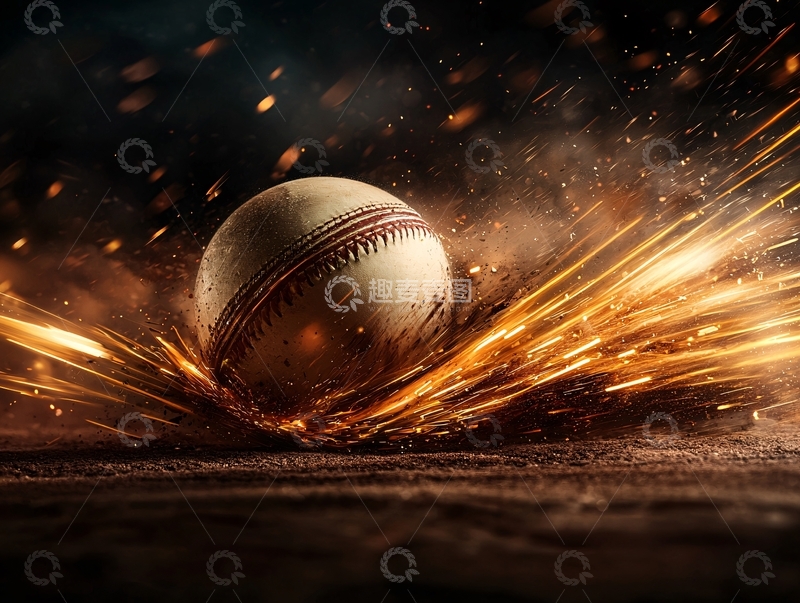 高清大图下载【趣麦麦图】棒球撞击地面