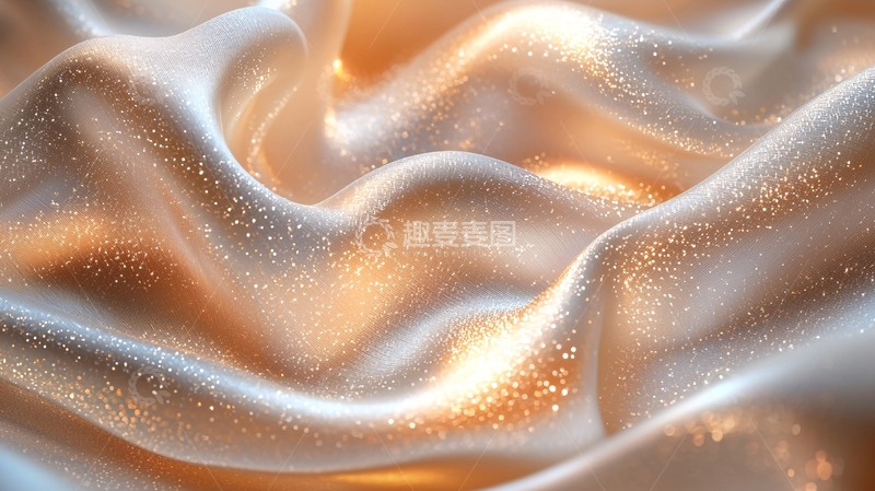 高清大图下载【趣麦麦图】金色丝绸起伏的纹理