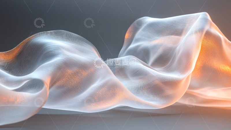 高清大图下载【趣麦麦图】半透明薄纱流动光影
