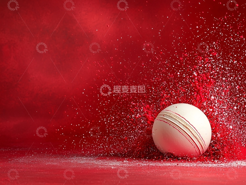 高清大图下载【趣麦麦图】红色背景前的板球