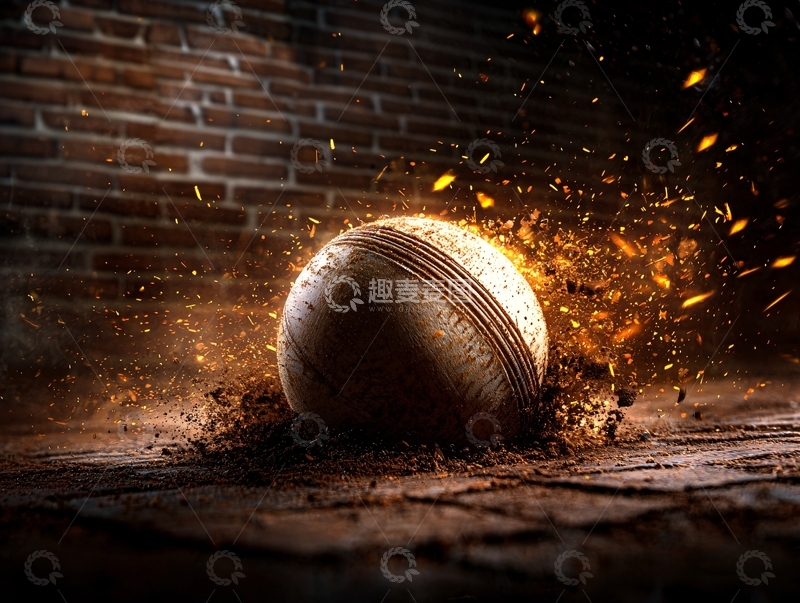 高清大图下载【趣麦麦图】高速运动的板球撞击地面