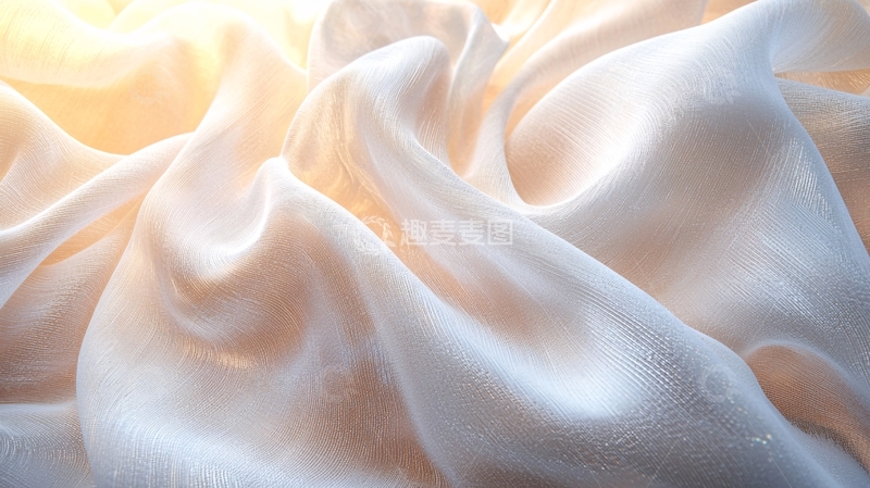 高清大图下载【趣麦麦图】轻柔白色丝绸褶皱光泽