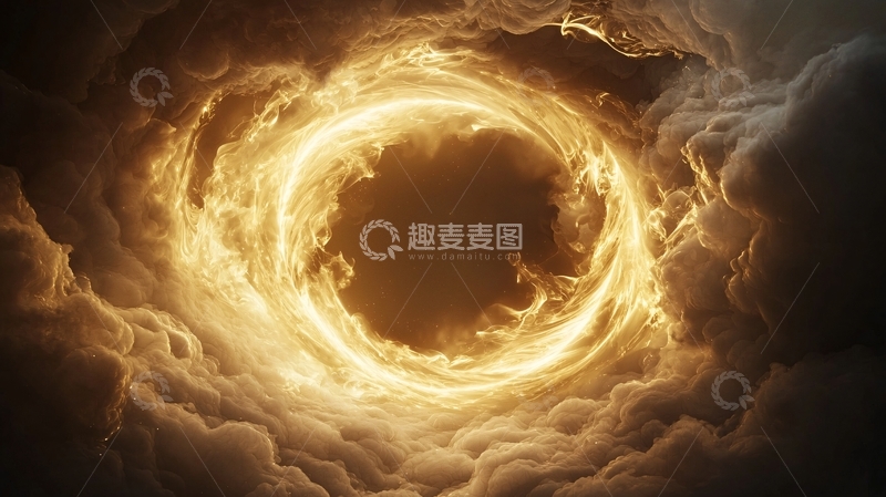 高清大图下载【趣麦麦图】金色漩涡云朵背景