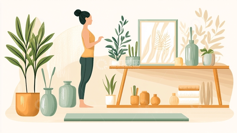 高清大图下载【趣麦麦图】居家瑜伽场景