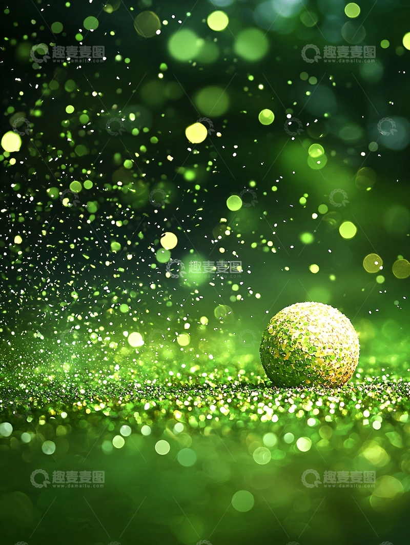 高清大图下载【趣麦麦图】绿意盎然的光斑小球
