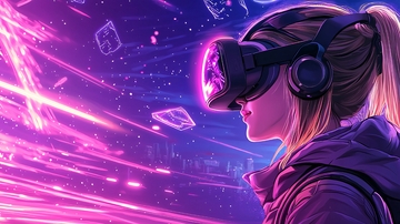 未来科技感女性VR体验