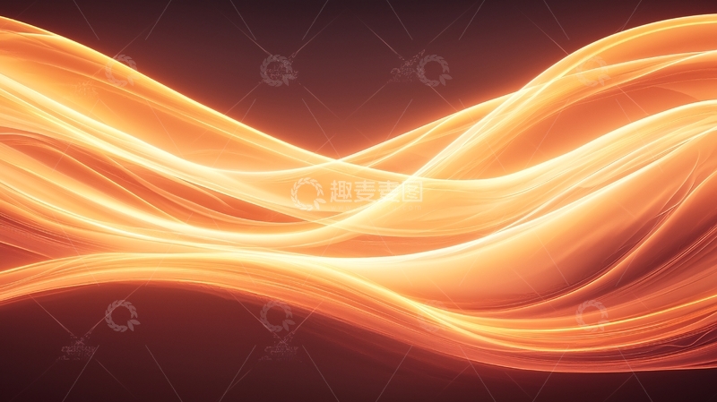 高清大图下载【趣麦麦图】橙色流动线条抽象背景