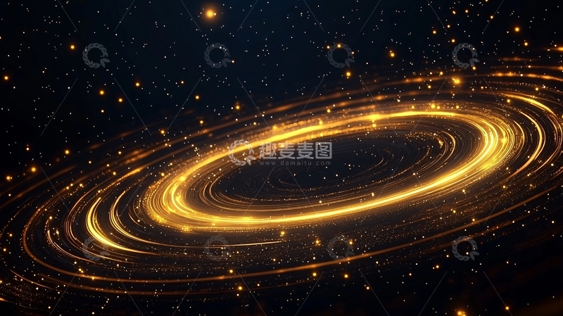 高清大图下载【趣麦麦图】金色螺旋星系背景