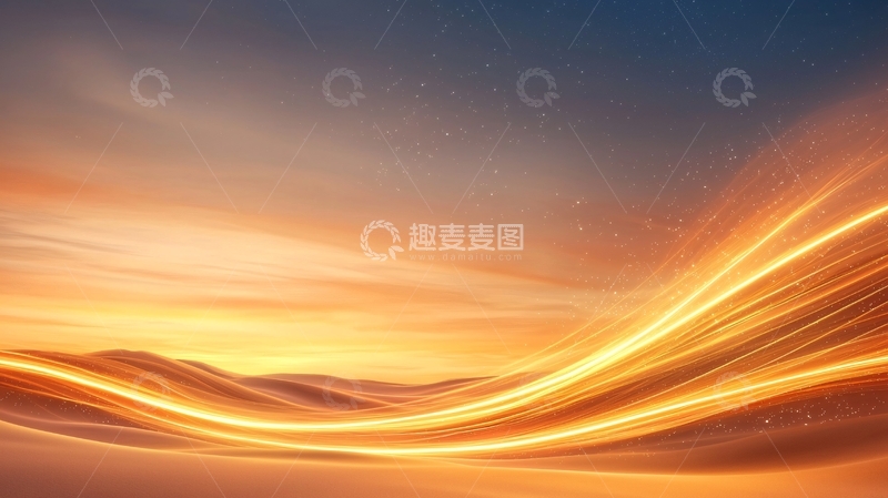 高清大图下载【趣麦麦图】沙漠星空流光动态壁纸