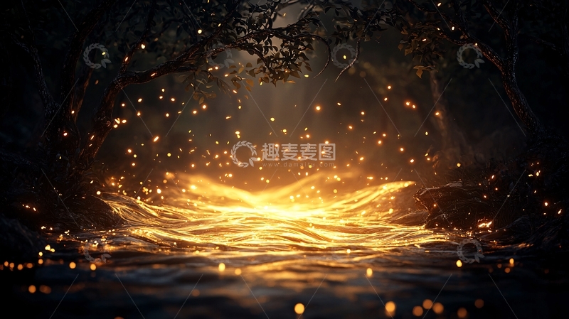 高清大图下载【趣麦麦图】森林中的神秘光流