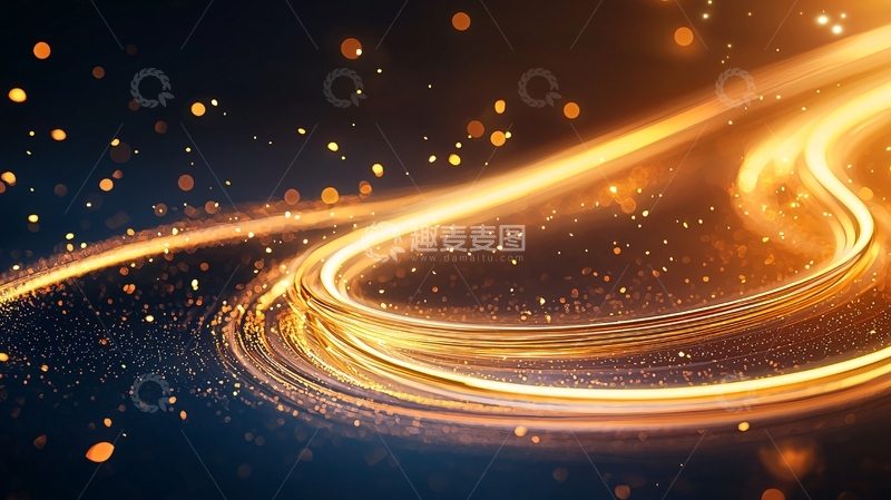 高清大图下载【趣麦麦图】金色光轨动态背景素材