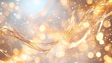 金色丝线与光斑背景