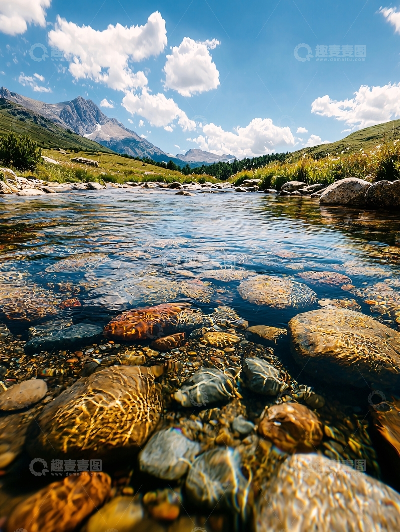 高清大图下载【趣麦麦图】清澈溪流山景