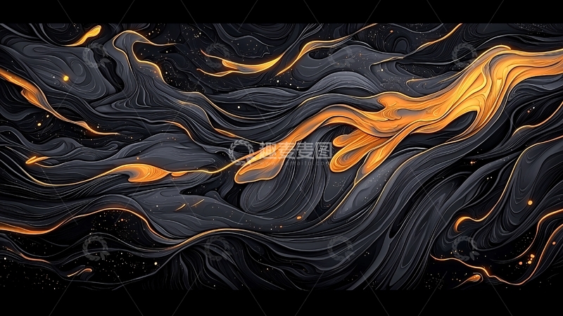 高清大图下载【趣麦麦图】流动的火焰与星空背景