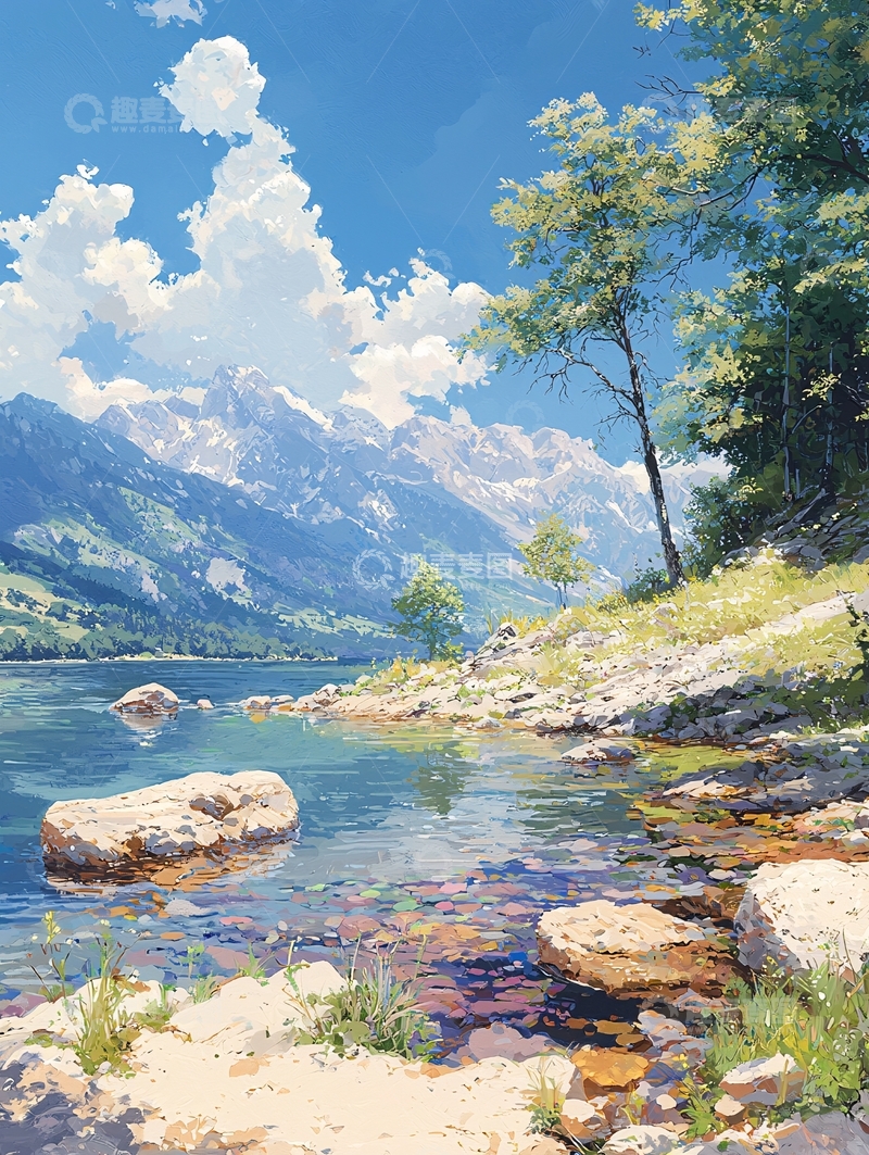 高清大图下载【趣麦麦图】湖光山色风景如画