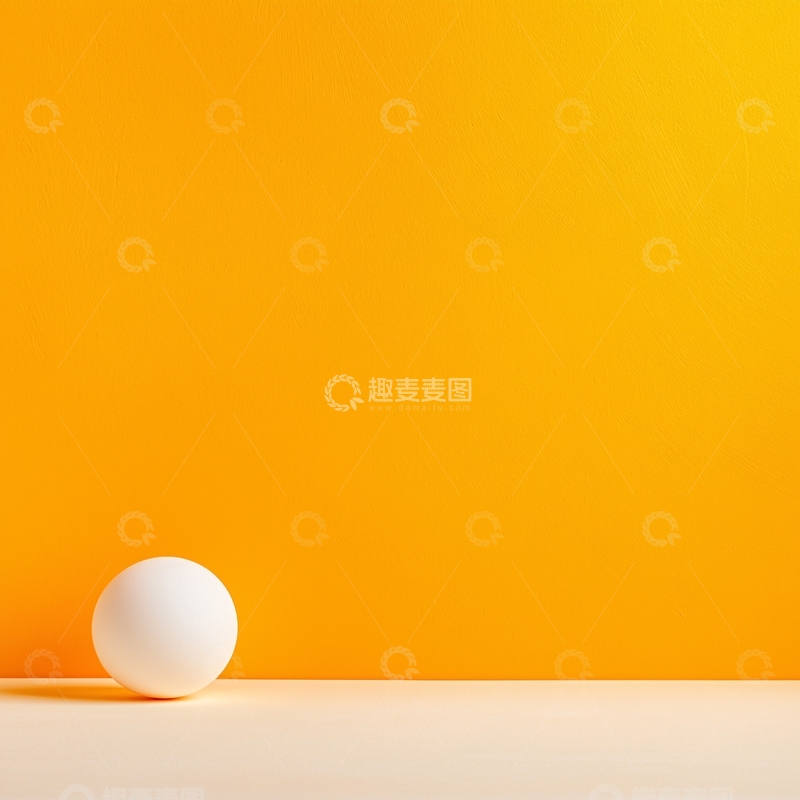 高清大图下载【趣麦麦图】黄色背景白色球体