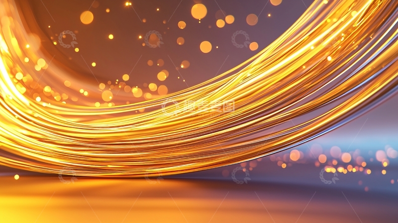 高清大图下载【趣麦麦图】金色光带动态背景素材