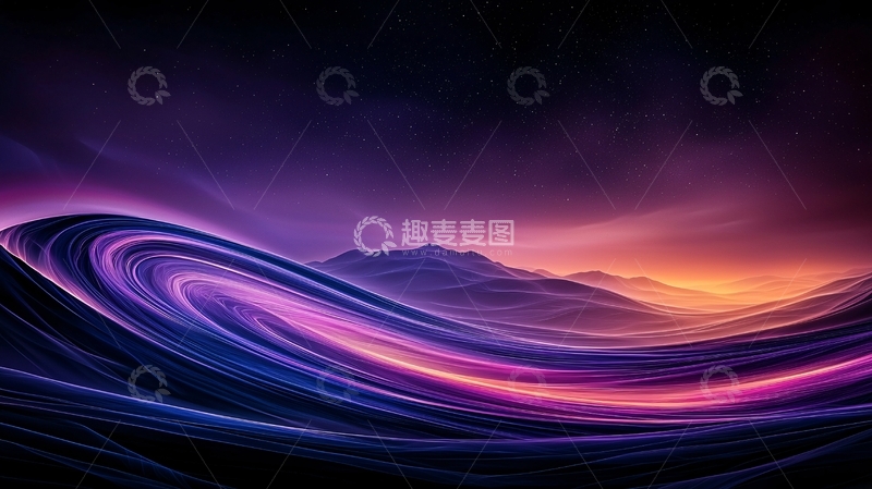 高清大图下载【趣麦麦图】紫色能量波高清图片