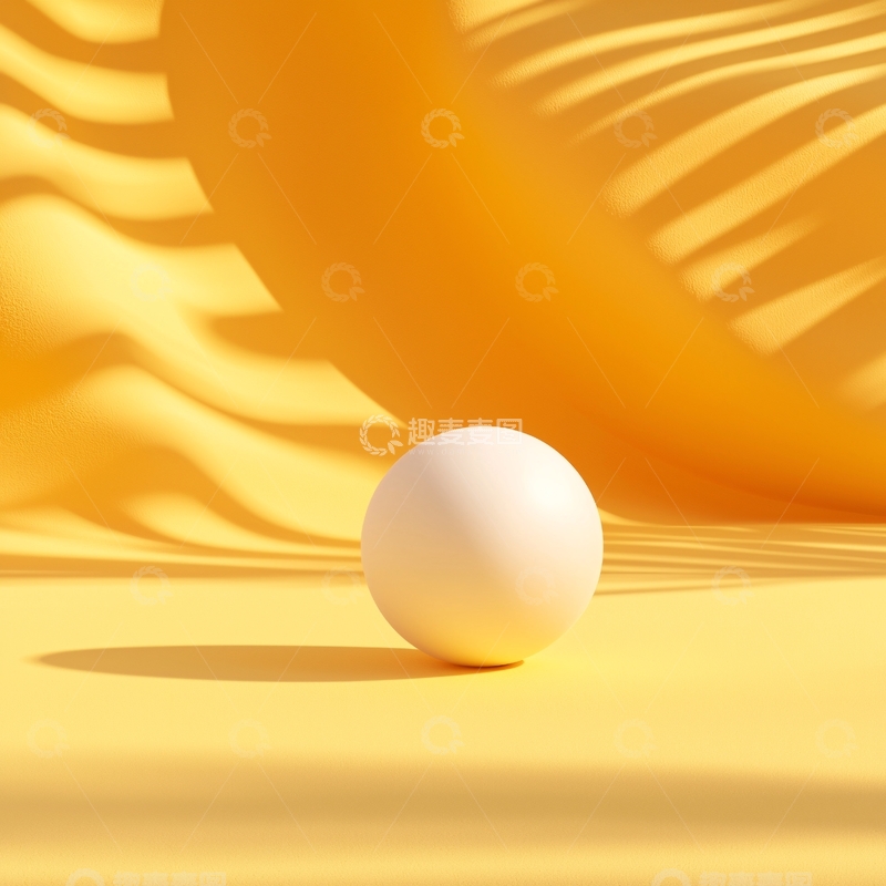 高清大图下载【趣麦麦图】黄色背景上的白色球体