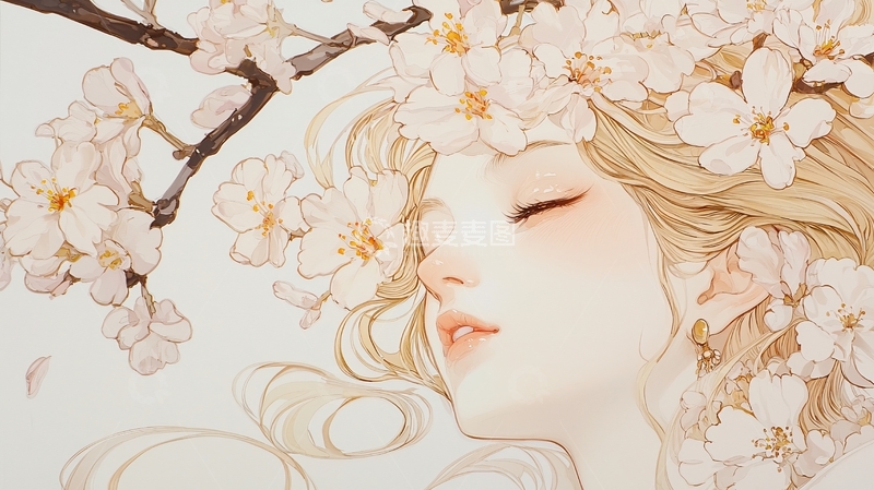 高清大图下载【趣麦麦图】春日花海中的少女