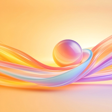 渐变光泽球体与流线