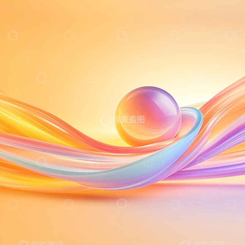 渐变光泽球体与流线