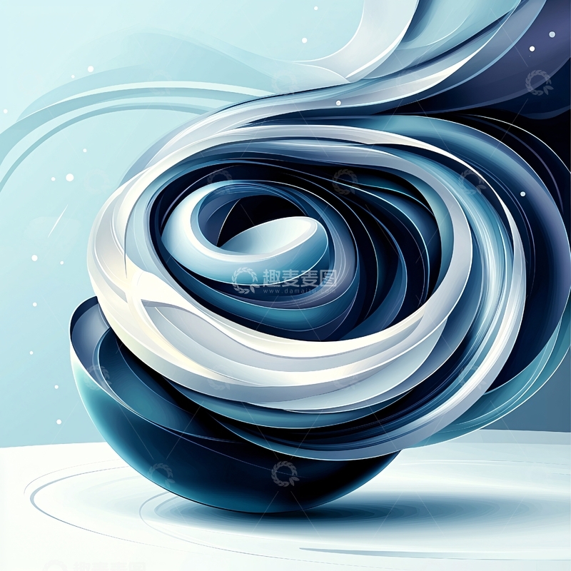高清大图下载【趣麦麦图】蓝色抽象漩涡艺术