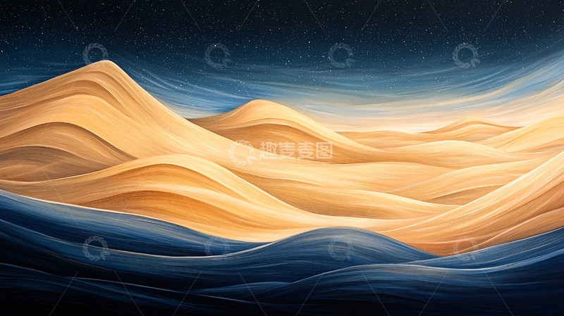 高清大图下载【趣麦麦图】沙漠星空夜景