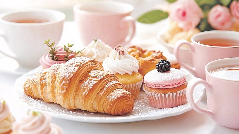 高清大图下载【趣麦麦图】精致下午茶点心茶饮