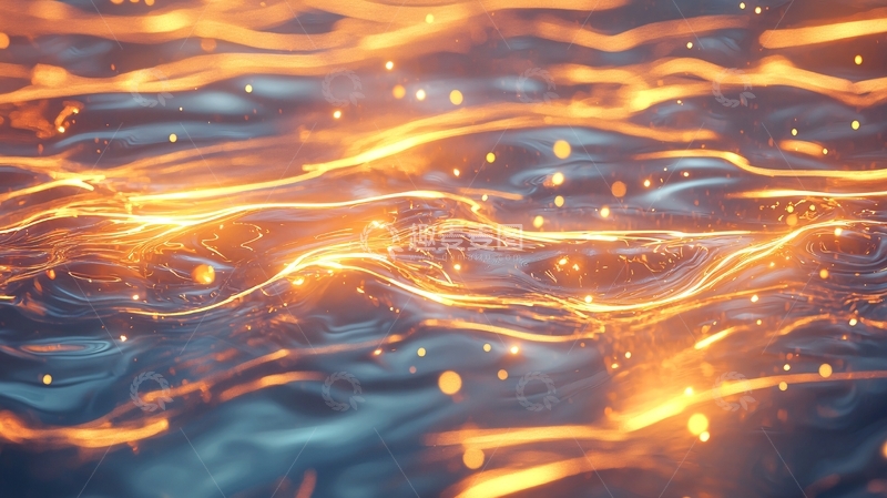 高清大图下载【趣麦麦图】金色波光粼粼的水面